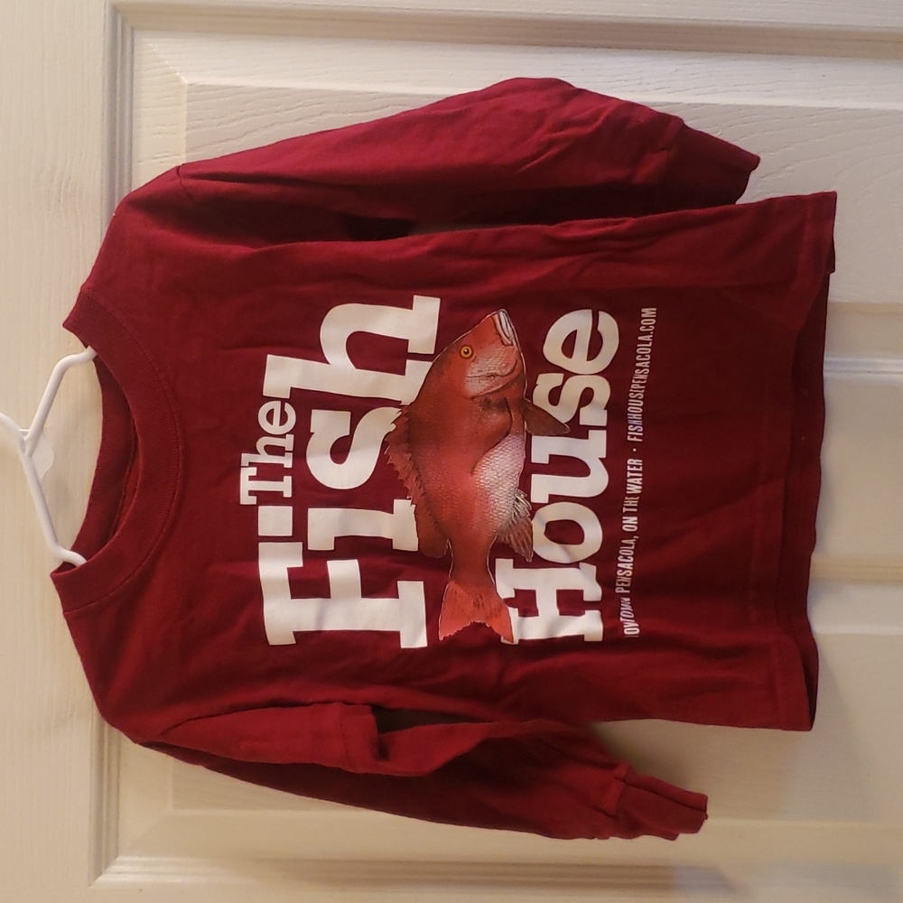 🖤5/$12 The Fish House Pensacola FL Crimson Longsleeve Shirt Size XS
